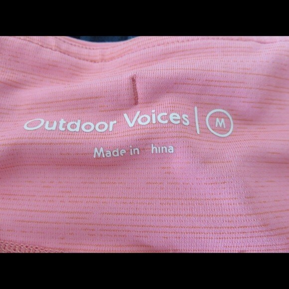 Outdoor Voices Leggings Flex Bright Pink Tech Sweat 7/8 Workout Stretch Medium - Picture 6 of 7